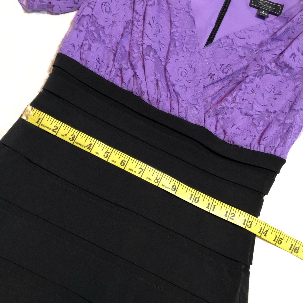 Dressbarn Lilac Lace Bodice Dress Size 4 - Picture 9 of 14